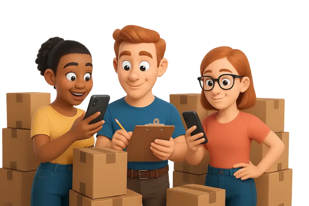 Equipe realizando contagem de estoque